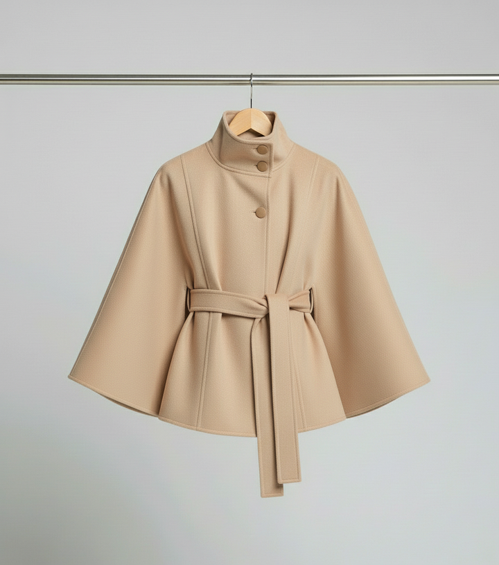 Stolsmo - Chaqueta Tipo Capa Con Cuello Alto Y Cinturón