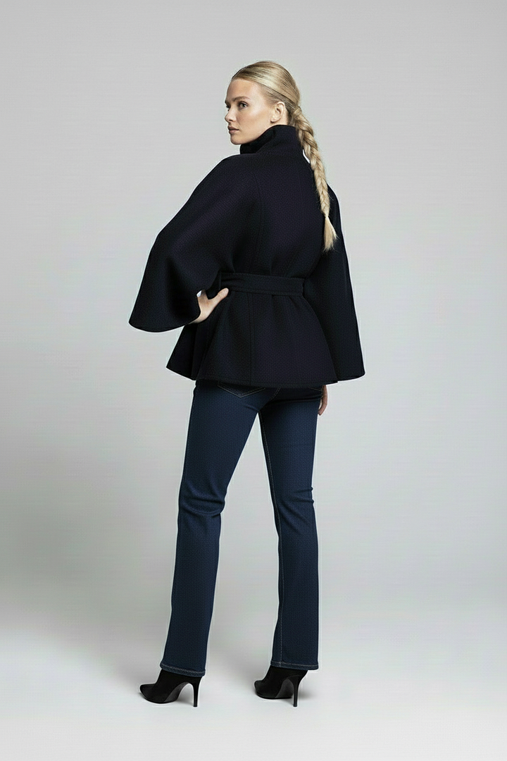 Stolsmo - Chaqueta Tipo Capa Con Cuello Alto Y Cinturón
