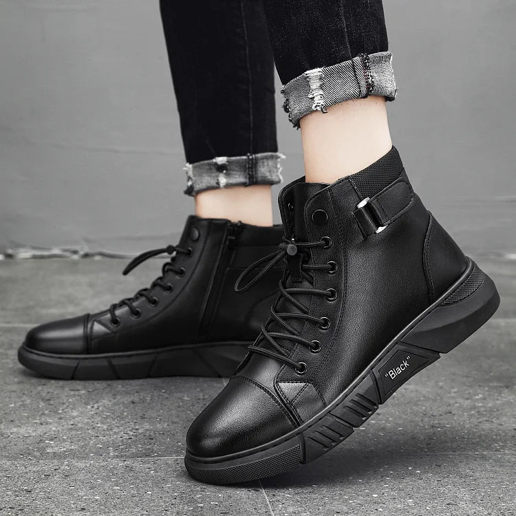Quentin - Bota De Cuero Con Cordones