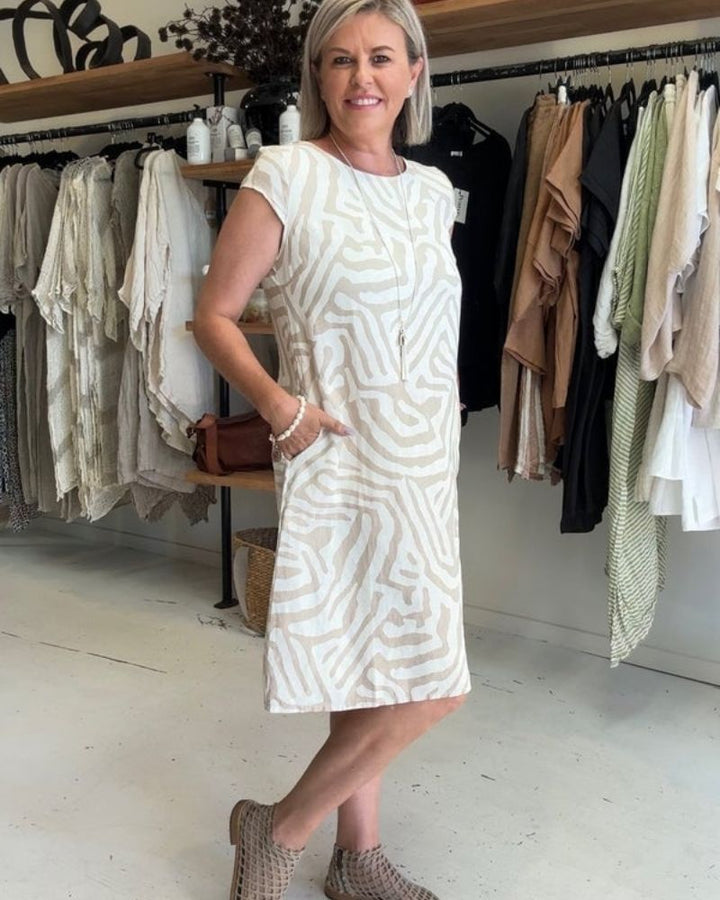 Dorothee - Vestido De Algodón Suave Con Bolsillos Laterales