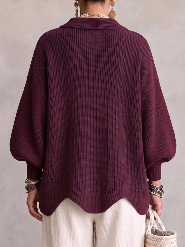Shiryl - Rebeca de Punto Con Cuello Mangas Largas y Botones