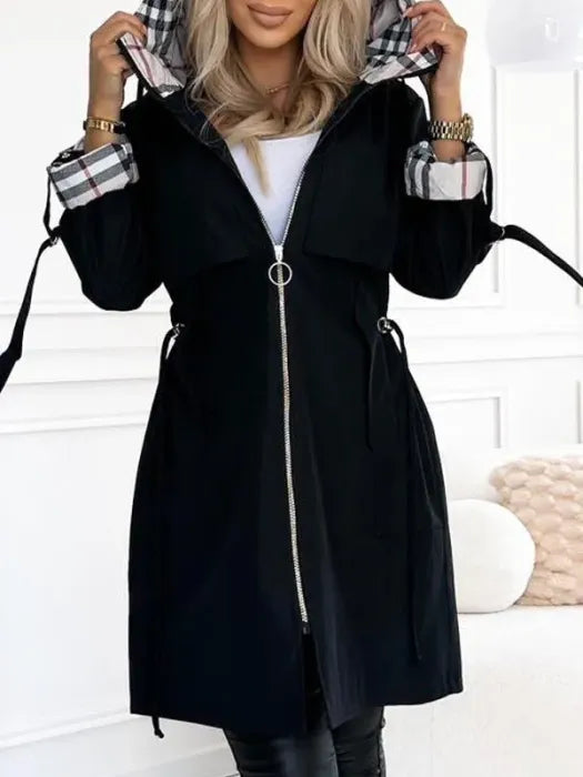 Liaa - Gabardina Con Capucha, Resistente Al Viento Y Al Agua