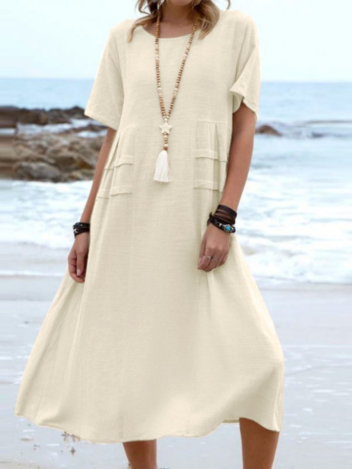 Aryuna - Vestido Suelto de Cuello Redondo