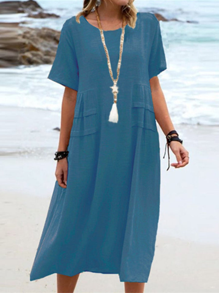 Aryuna - Vestido Suelto de Cuello Redondo