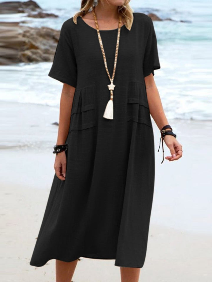 Aryuna - Vestido Suelto de Cuello Redondo