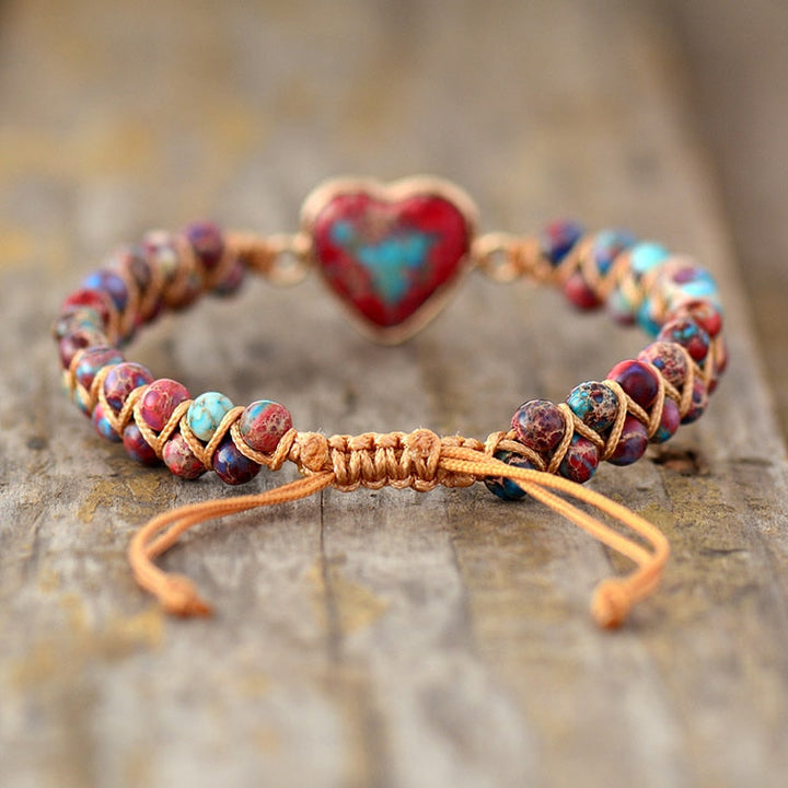 HeartBracelet - Pulsera de Jaspe Corazón Apasionado