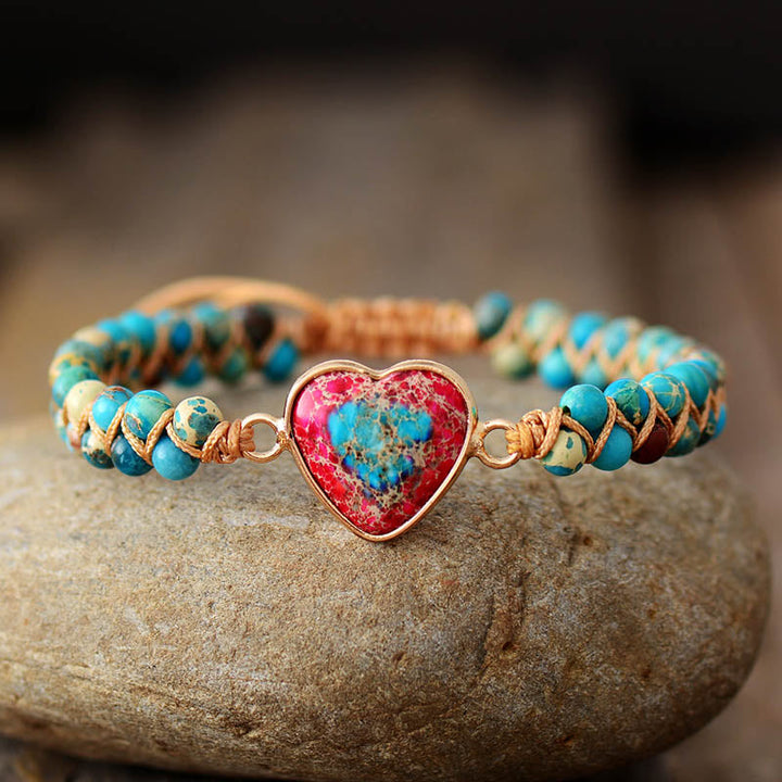 HeartBracelet - Pulsera de Jaspe Corazón Apasionado