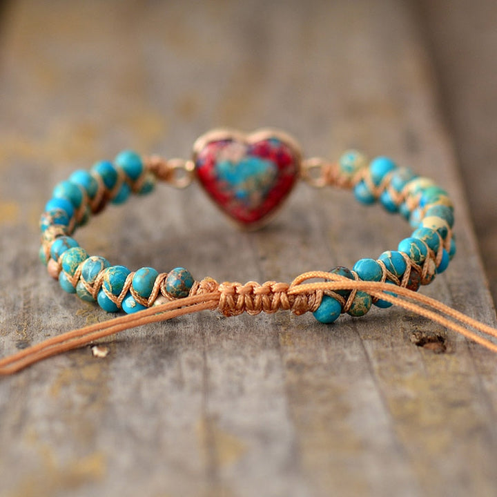 HeartBracelet - Pulsera de Jaspe Corazón Apasionado