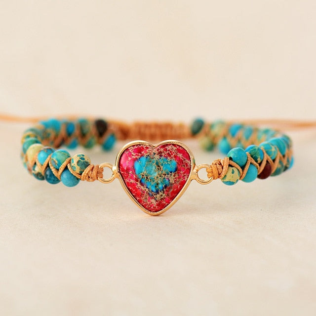 HeartBracelet - Pulsera de Jaspe Corazón Apasionado