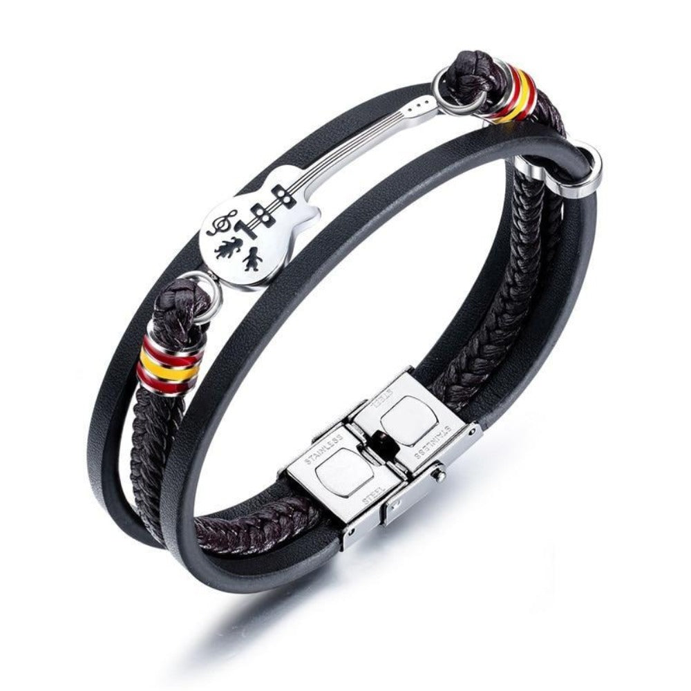 Nebil - Pulsera única Hecha a Mano de Cuero de Alta Calidad