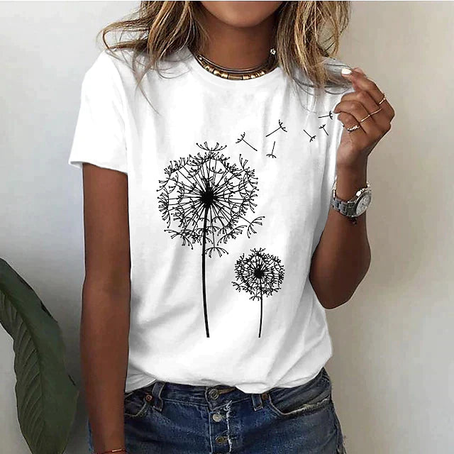 Rafaela - Camiseta Elegante Con Estampado De Diente De León