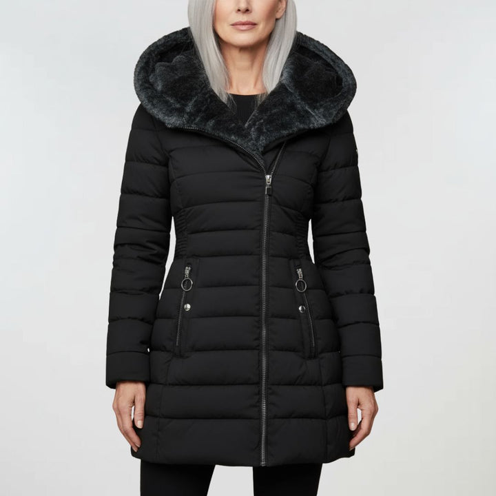 Ruchmira - Abrigo Acolchado Impermeable Con Capucha y Forro Polar