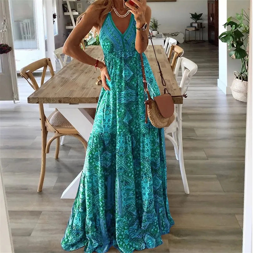 Taniaa - Vestido Largo Con Cuello en V