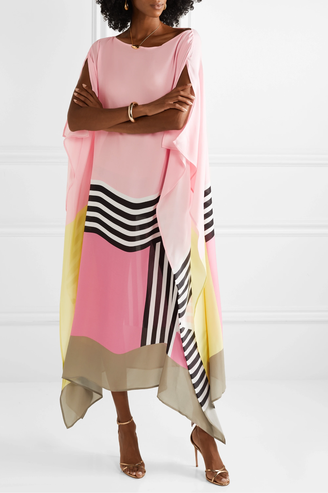 Shraddha - Vestido Patchwork Con Estampado De Rayas