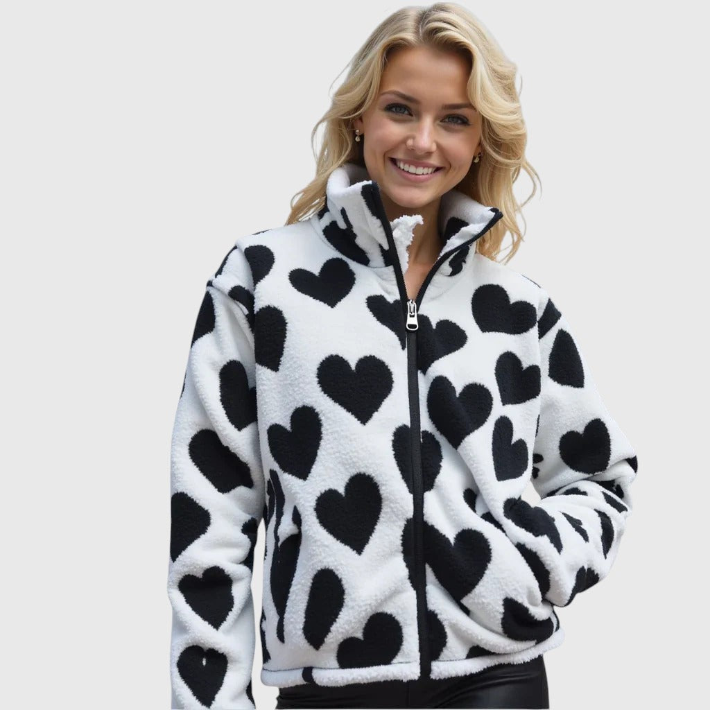 Almit - Chaqueta De Manga Larga Con Estampado de Corazones