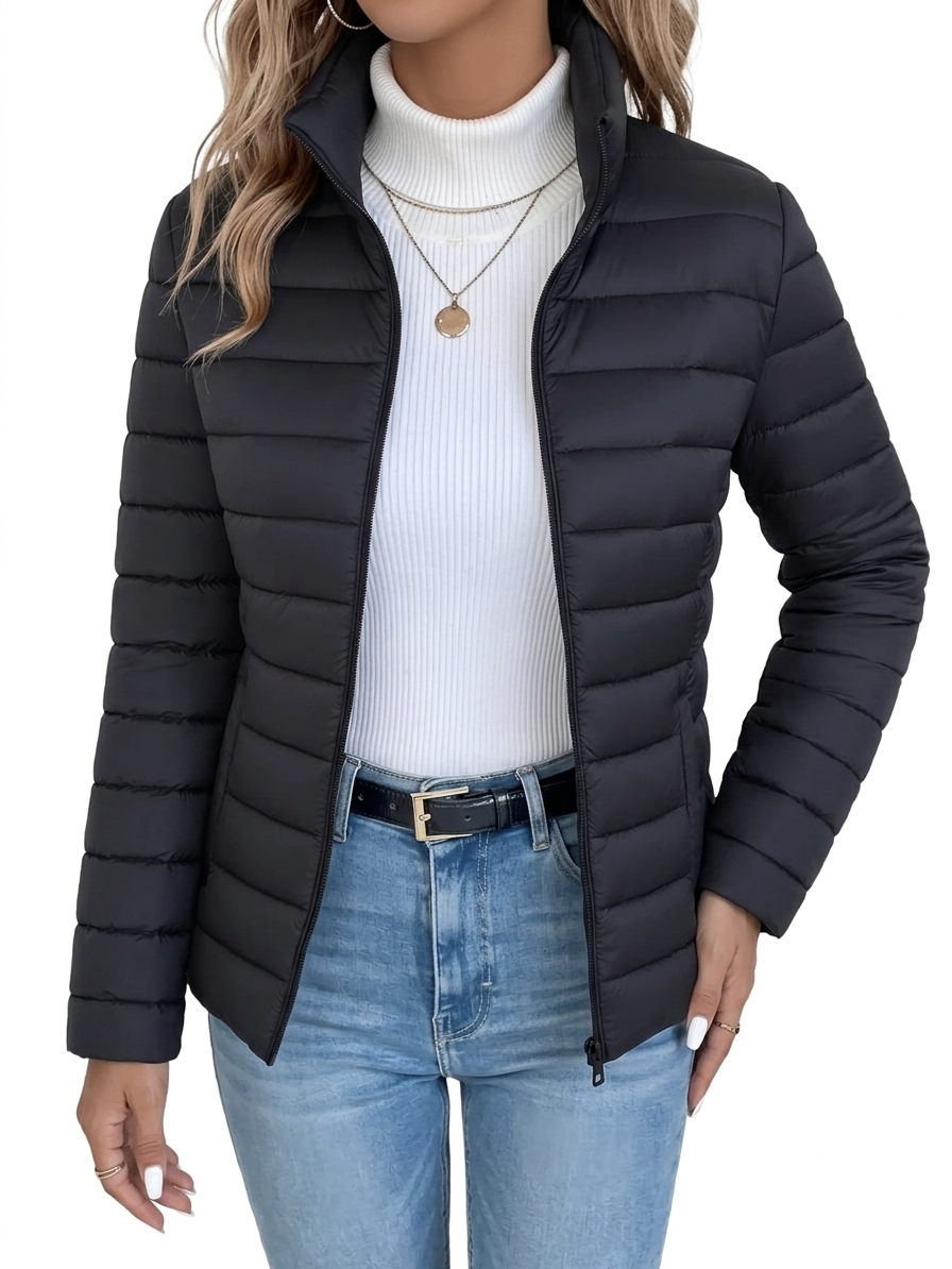 Loryta - Chaqueta Acolchada Con Cuello Alto y Cremallera