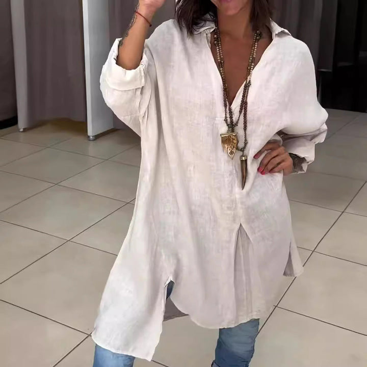 Rozalina - Elegante Camisa Con Cuello En V