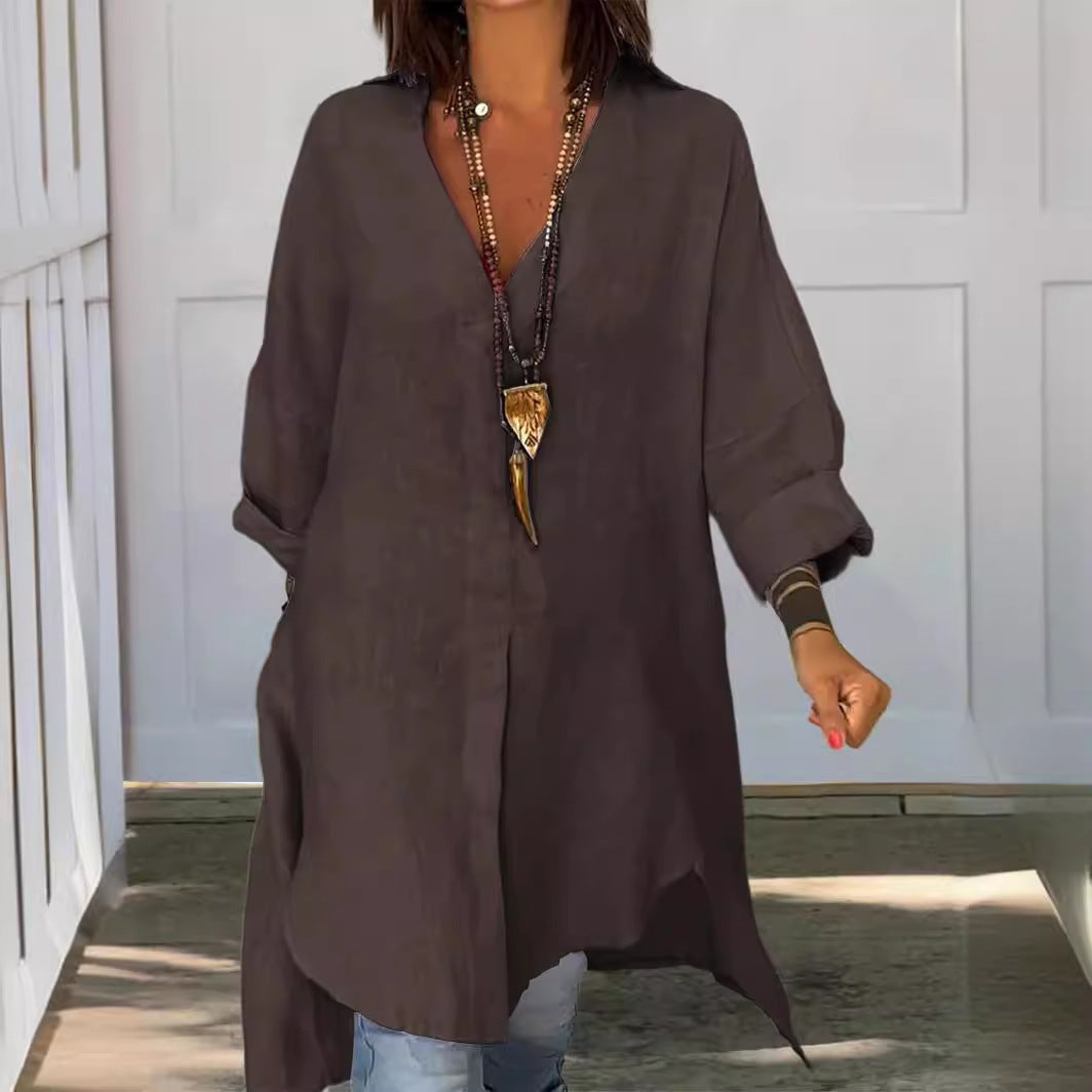 Rozalina - Elegante Camisa Con Cuello En V
