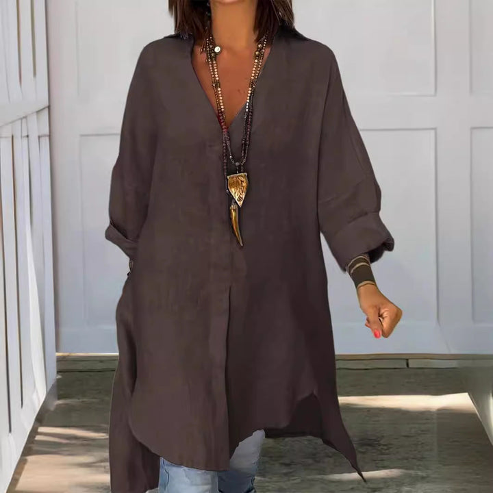 Rozalina - Elegante Camisa Con Cuello En V