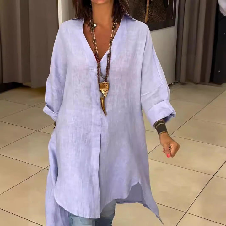 Rozalina - Elegante Camisa Con Cuello En V