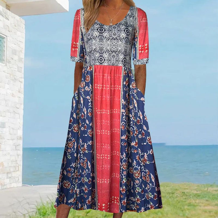 Dinara - Vestido Elegante Con Estampado Boho