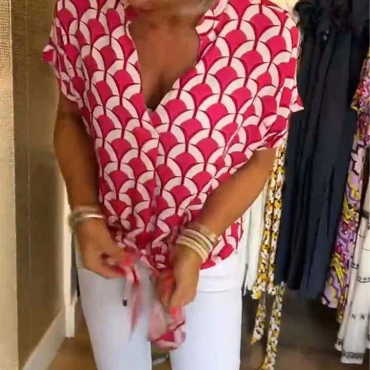 Naskia - Blusa De Manga Corta Con Cuello En V