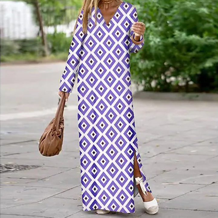 Henar - Vestido Boho De Manga Larga Con Cuello En V