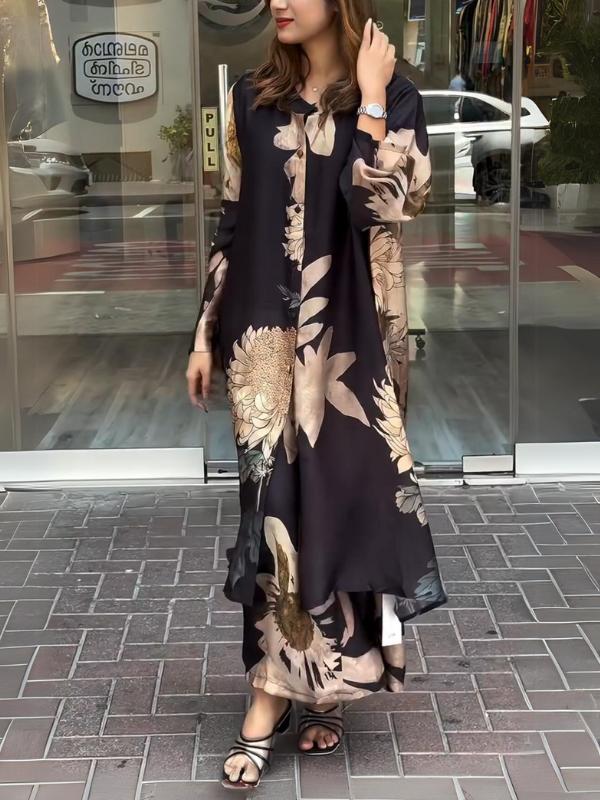 Quenira - Conjunto de 2 Piezas con Vestido Camisero Fluido