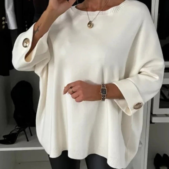 Zelinda - Blusa Informal De Cuello Redondo y Manga Larga