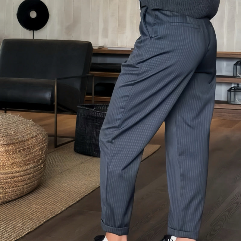 Asuman - Pantalón Recto Informal De Cintura Alta