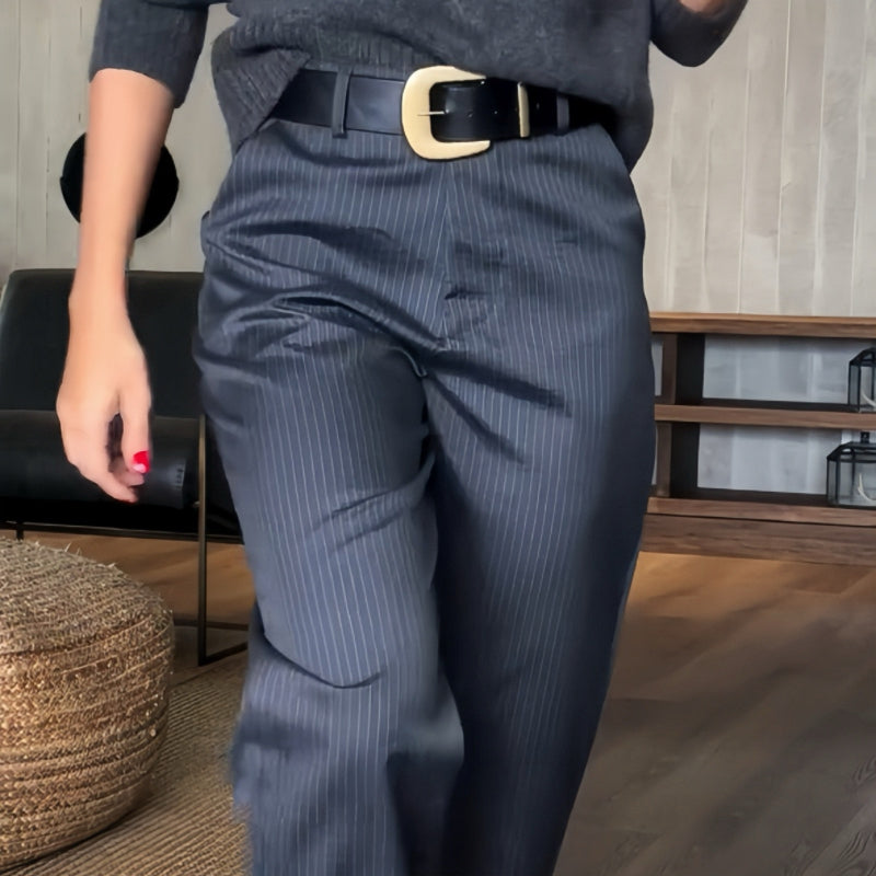 Asuman - Pantalón Recto Informal De Cintura Alta
