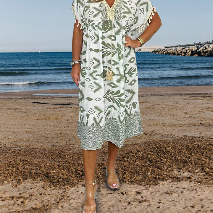 Alyex - Vestido Informal Estampado Con Cuello en V