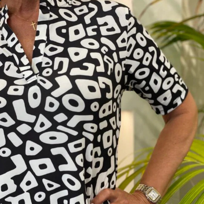 Aluna - Minivestido Informal Con Estampado Geométrico