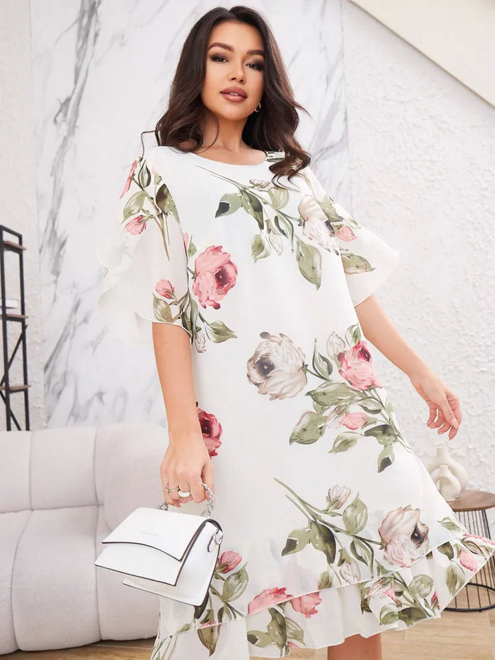 Merita - Vestido De Gasa Con Pétalos A La Ultima Moda