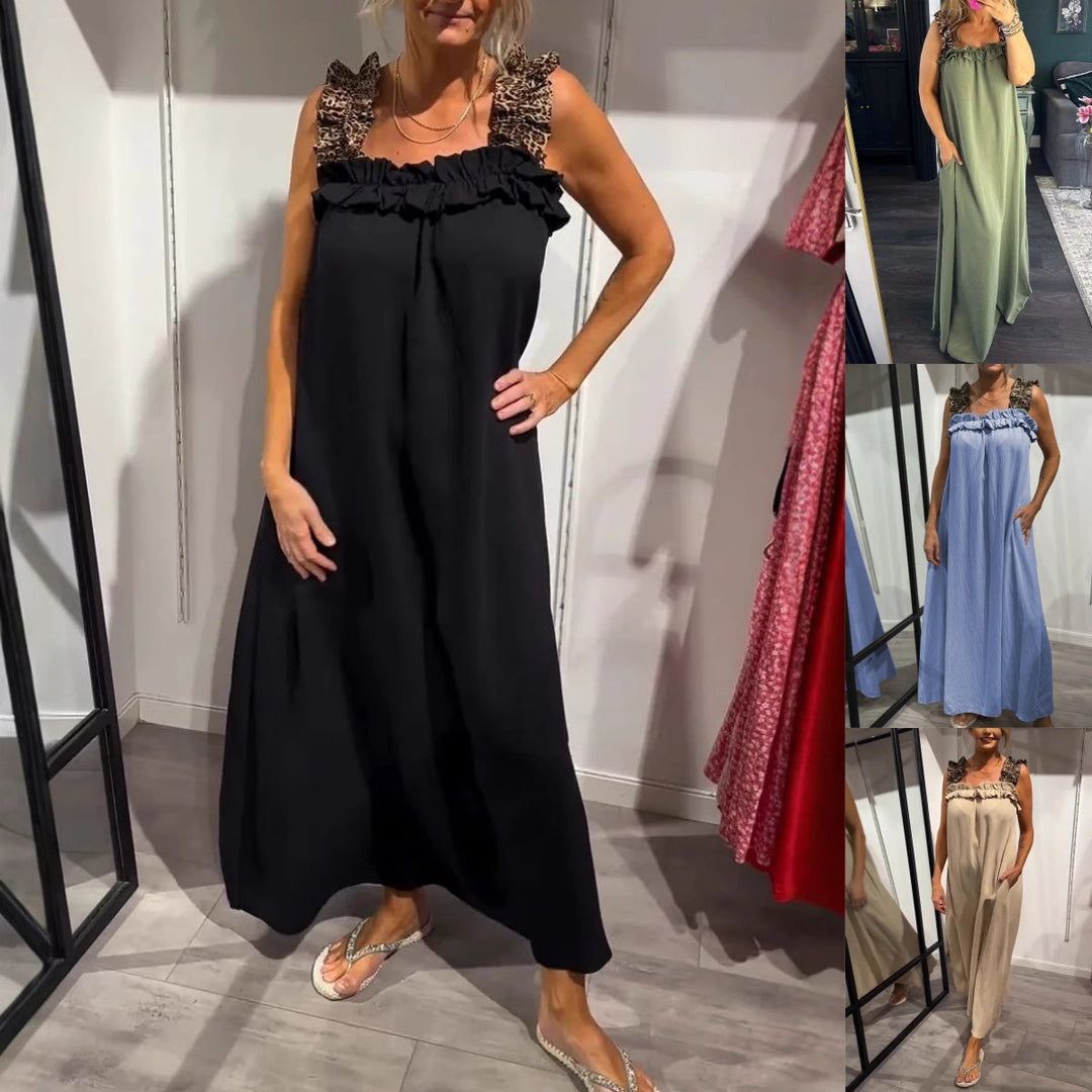 Fiola - Vestido Largo Informal sin Mangas con Bolsillos