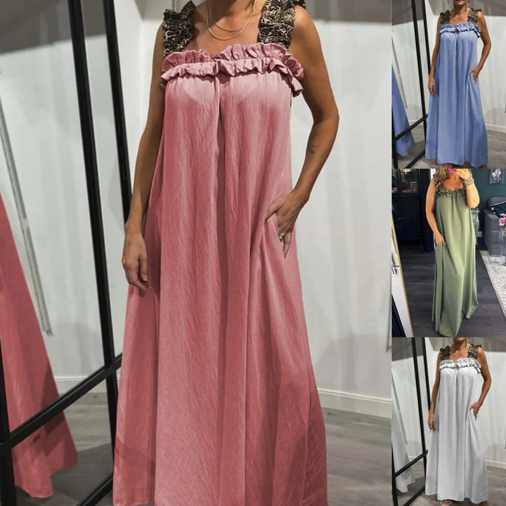 Fiola - Vestido Largo Informal sin Mangas con Bolsillos