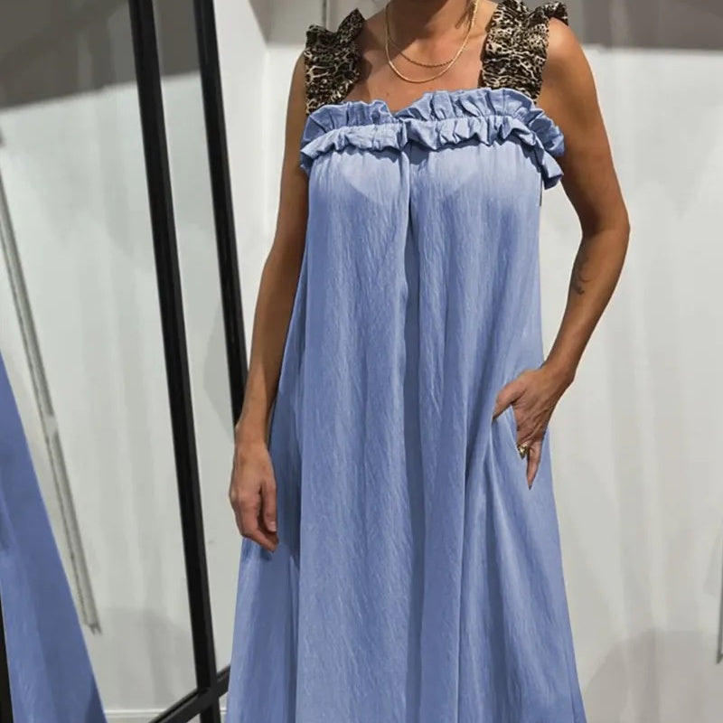Fiola - Vestido Largo Informal sin Mangas con Bolsillos