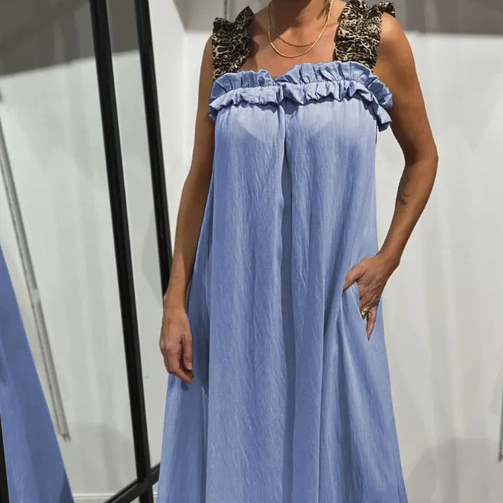 Fiola - Vestido Largo Informal sin Mangas con Bolsillos