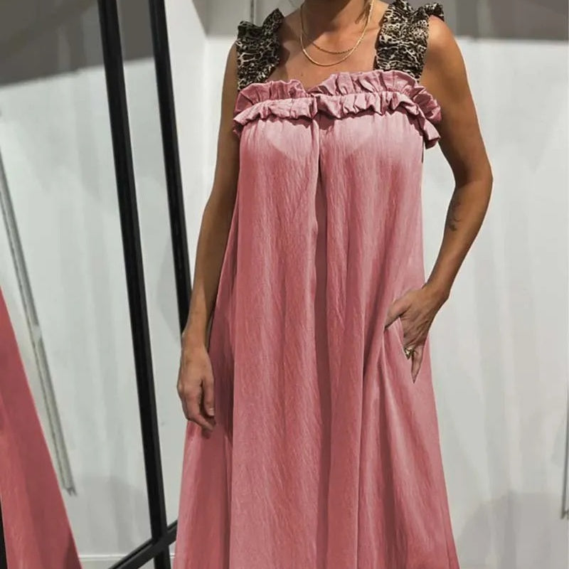 Fiola - Vestido Largo Informal sin Mangas con Bolsillos