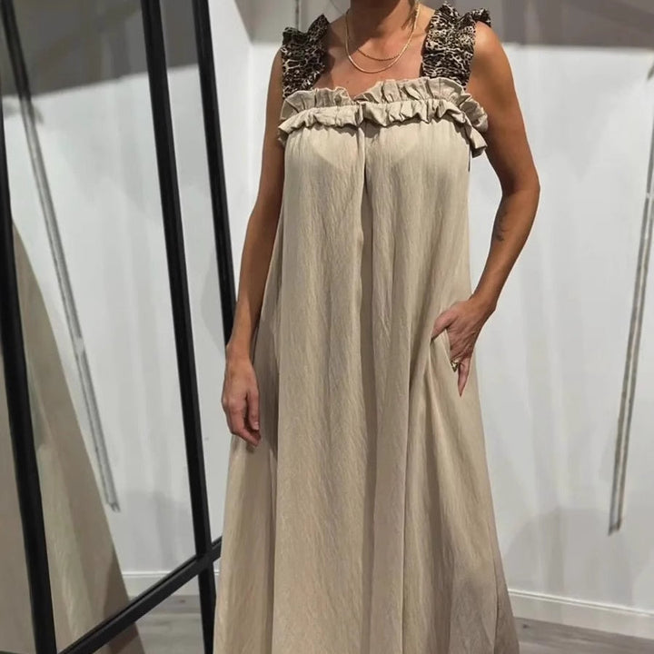 Fiola - Vestido Largo Informal sin Mangas con Bolsillos