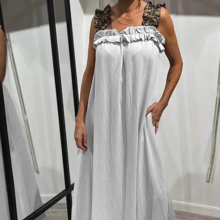 Fiola - Vestido Largo Informal sin Mangas con Bolsillos