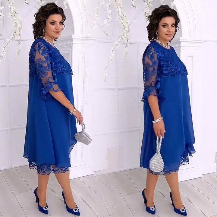 Herminia - Vestido De Encaje Transparente En Una Mirada En Capas
