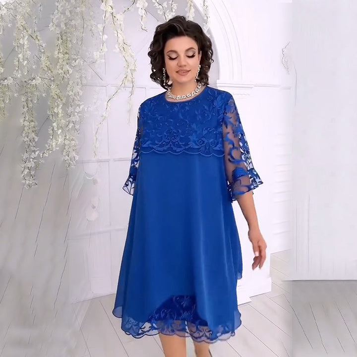 Herminia - Vestido De Encaje Transparente En Una Mirada En Capas