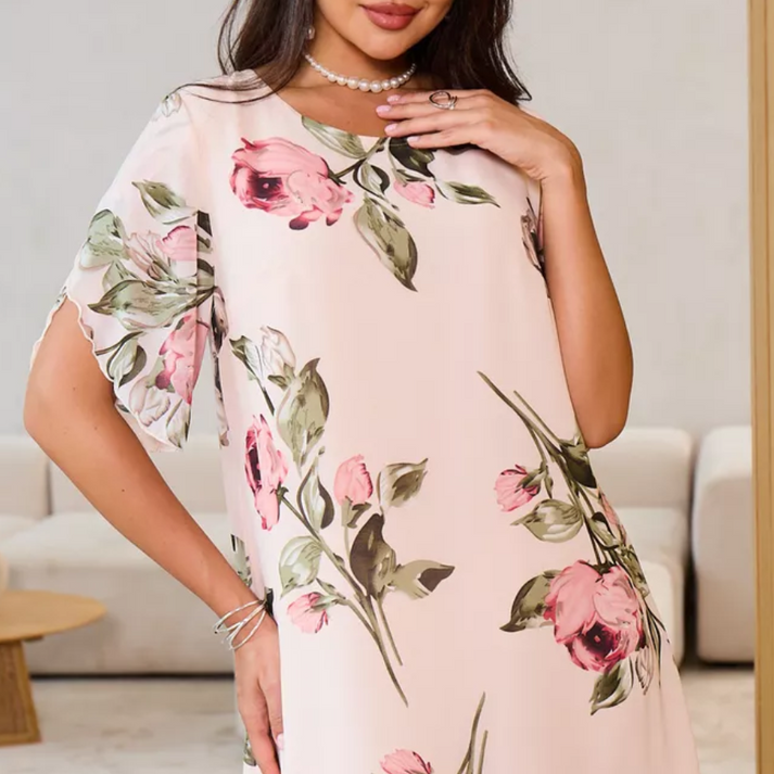 Merita - Vestido De Gasa Con Pétalos A La Ultima Moda