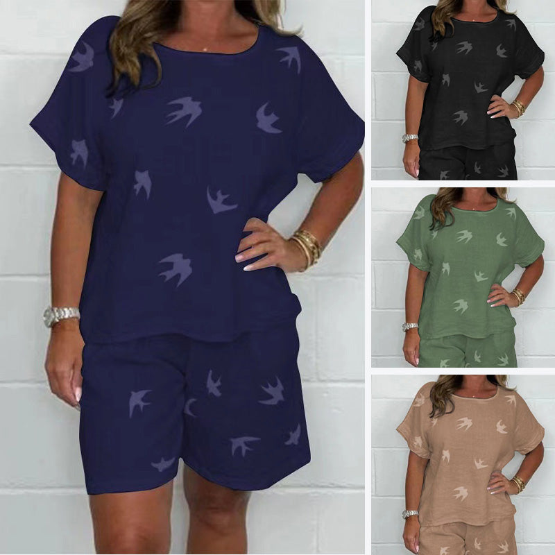 Andriana - Conjunto de Dos Piezas Estampado Informal