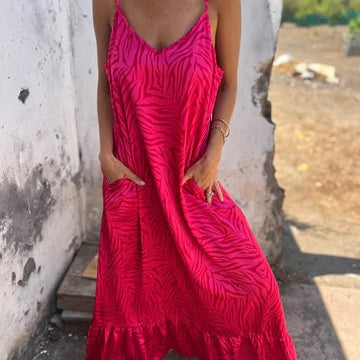 Timera - Maxi Vestido A Rayas Y Estampado