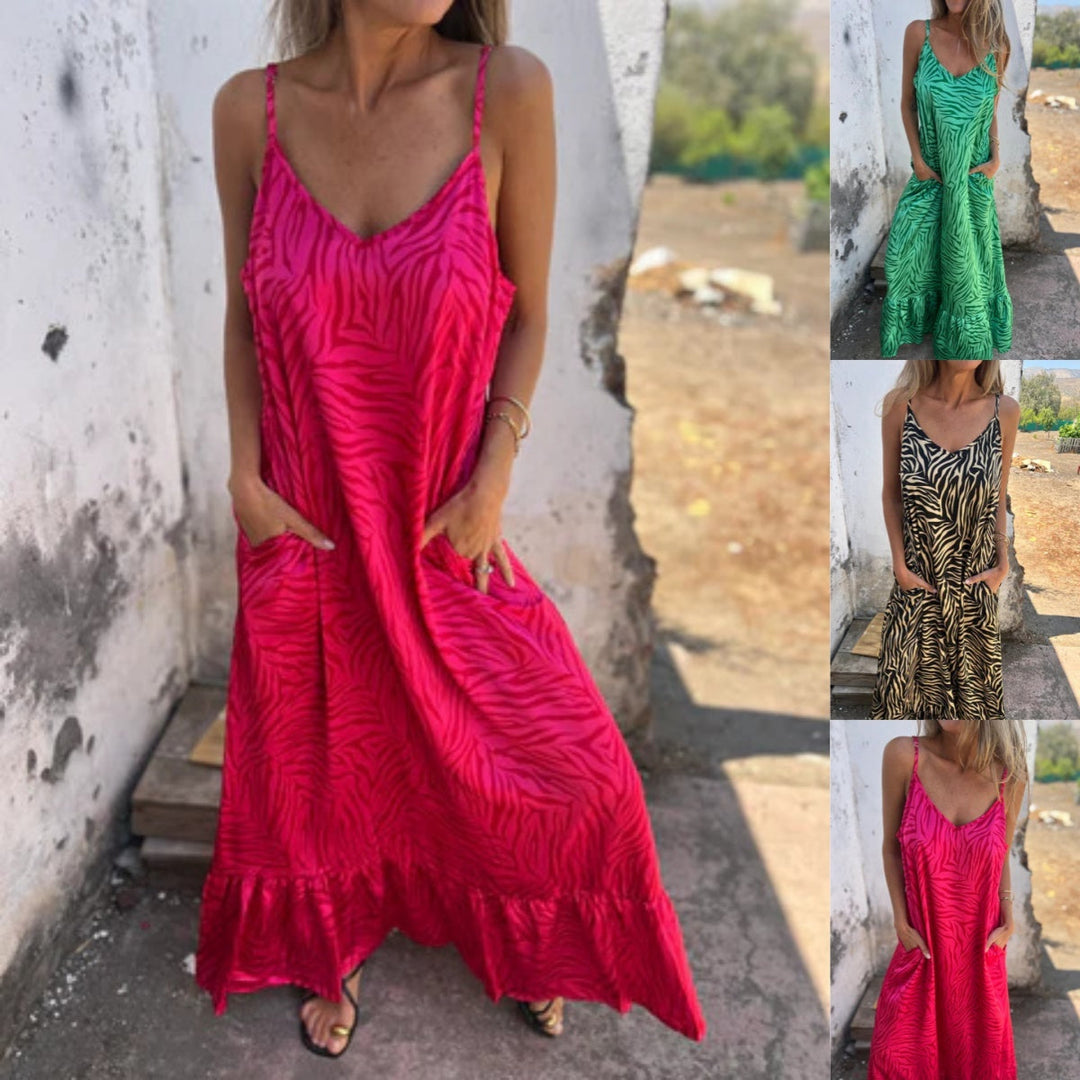 Timera - Maxi Vestido A Rayas Y Estampado