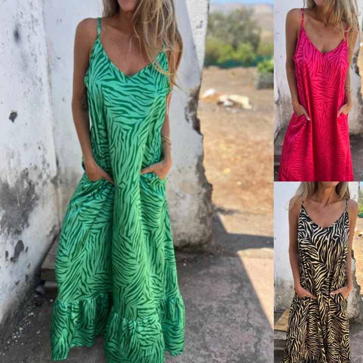 Timera - Maxi Vestido A Rayas Y Estampado