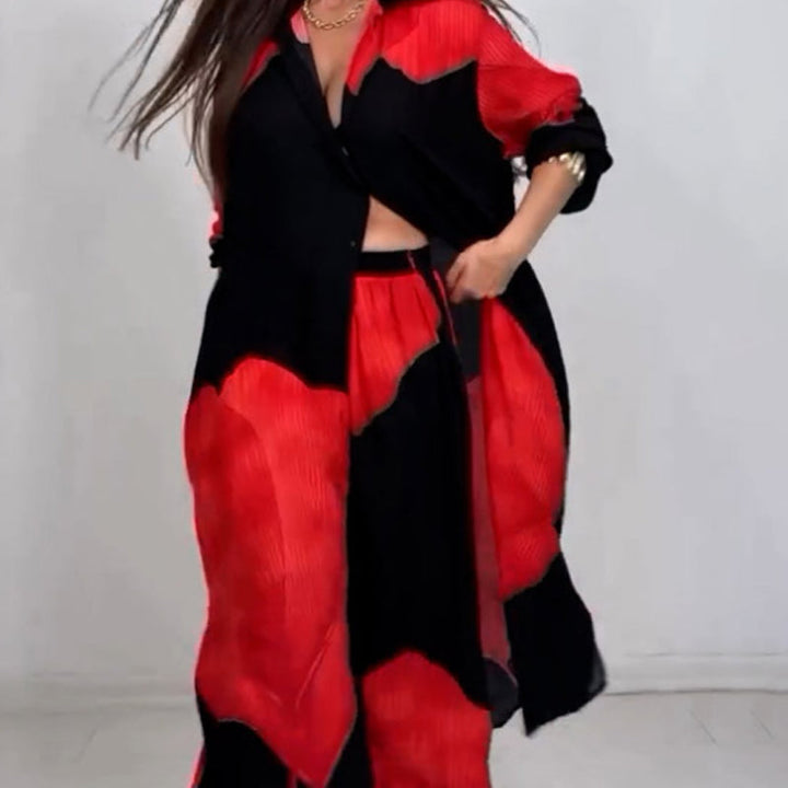 Dionicia - Elegante Camisa Abotonada y Pantalón con Cordón