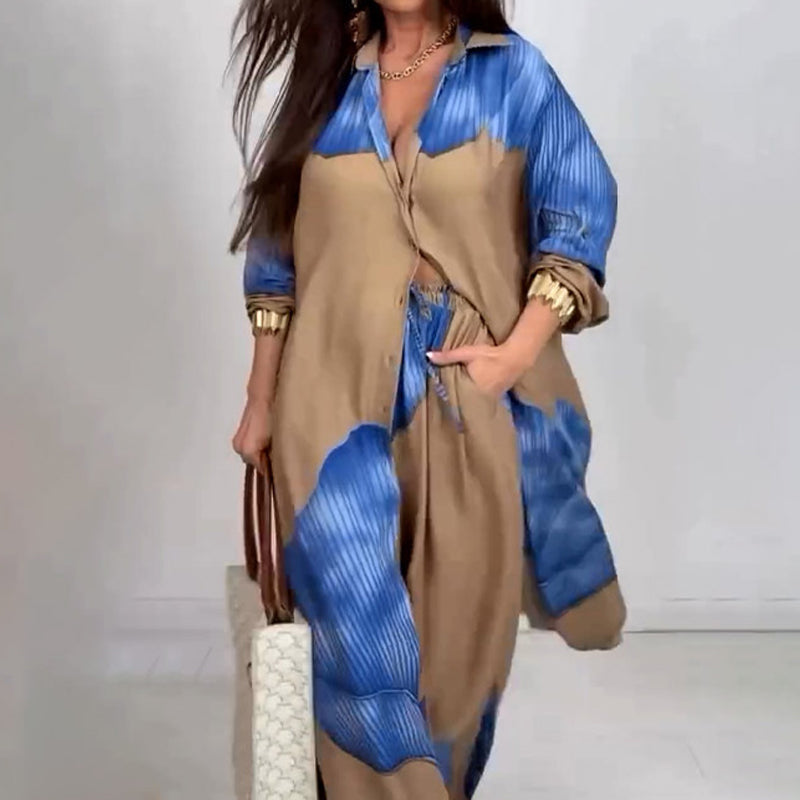 Dionicia - Elegante Camisa Abotonada y Pantalón con Cordón